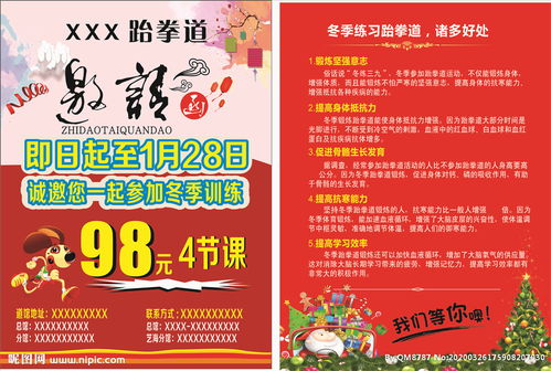 跆拳道传单 单页图片